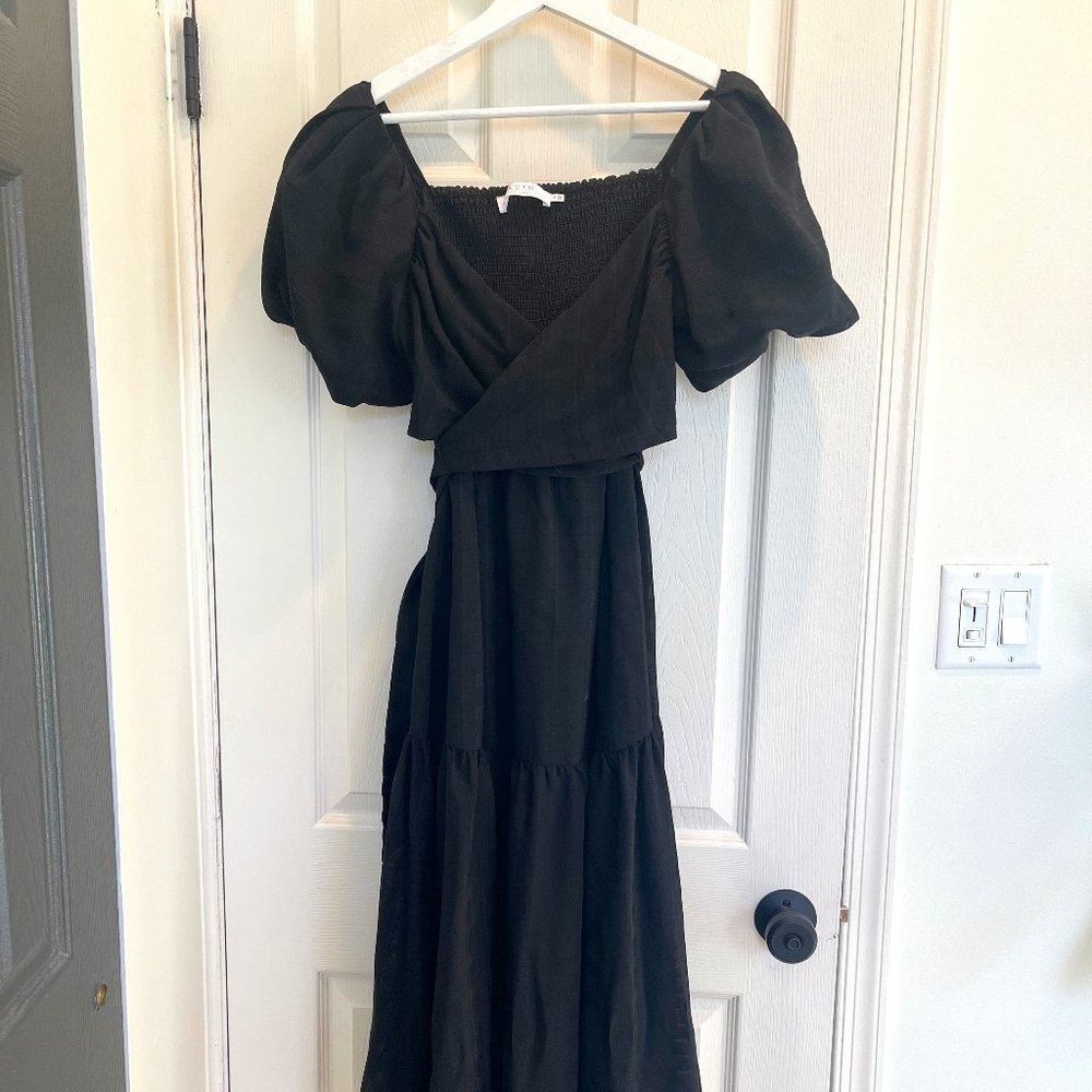 ASTR Puff Sleeve Midi Dress